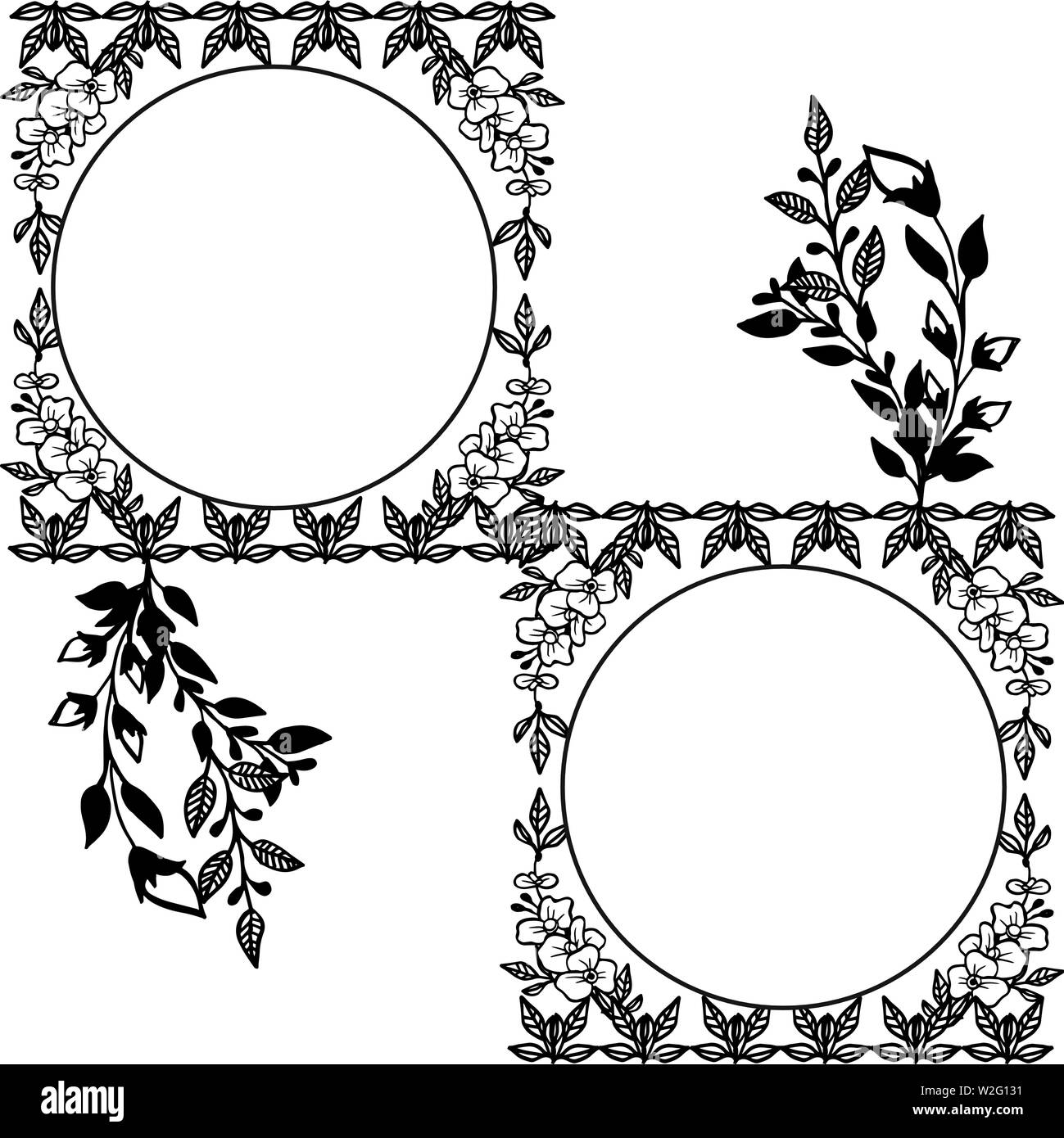 Vector illustration design of card for beauty of flower frame hand ...