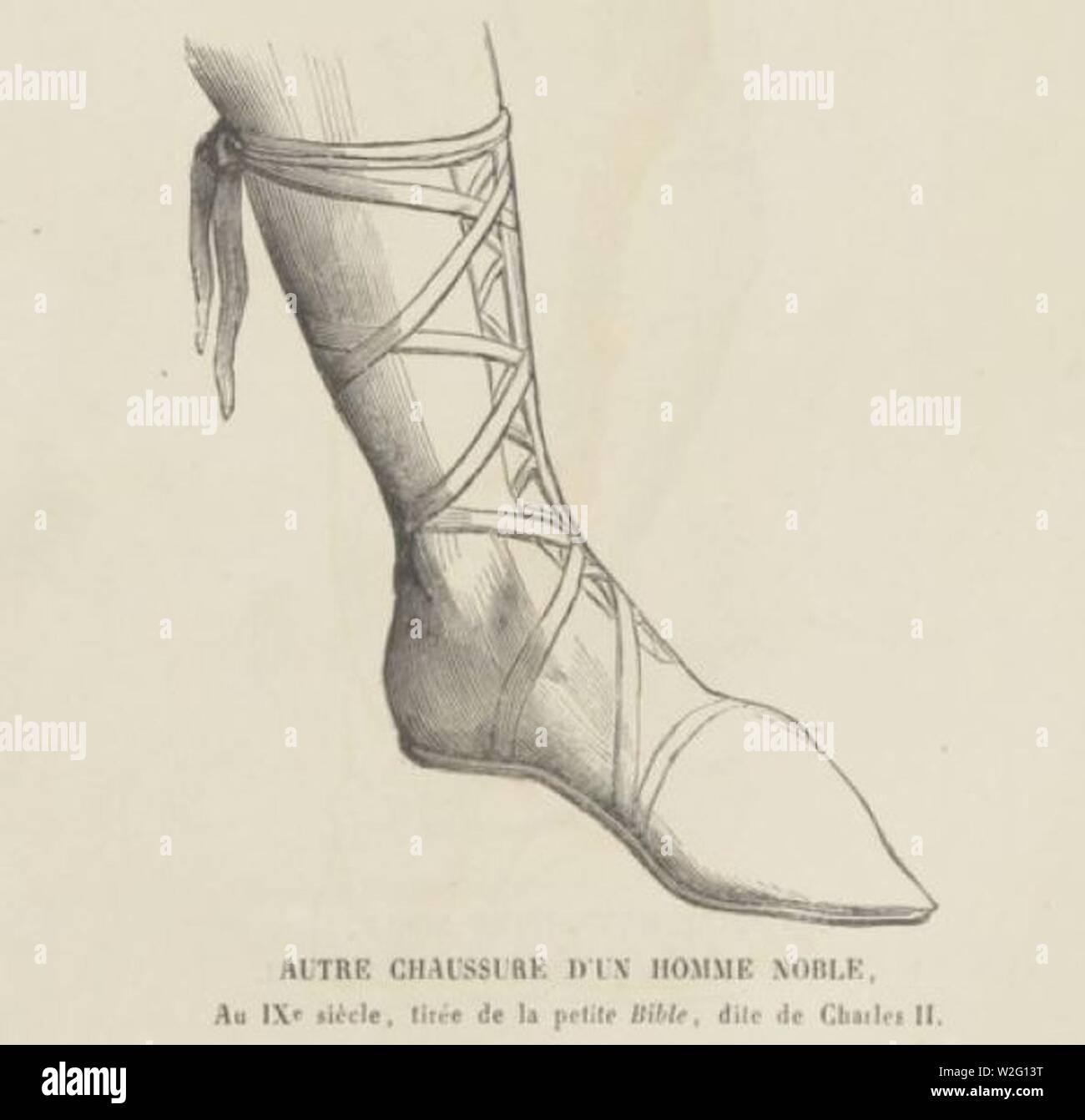 Chaussure d'un noble ixe siècke. Stock Photo