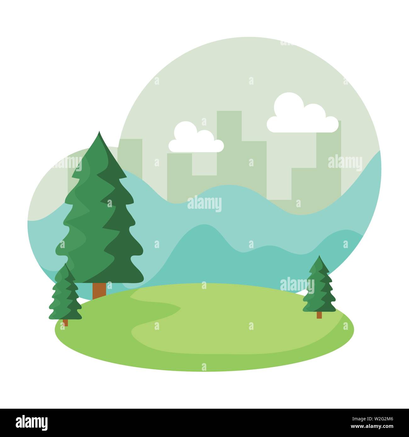 park scene with cityscape background Stock Vector Image & Art - Alamy