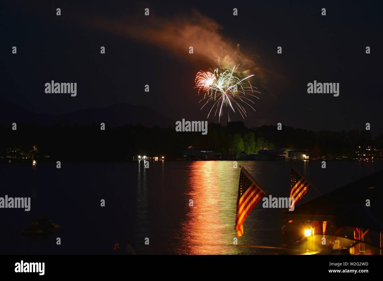 4th of July Fireworks over Lake New York Stock Photo Alamy