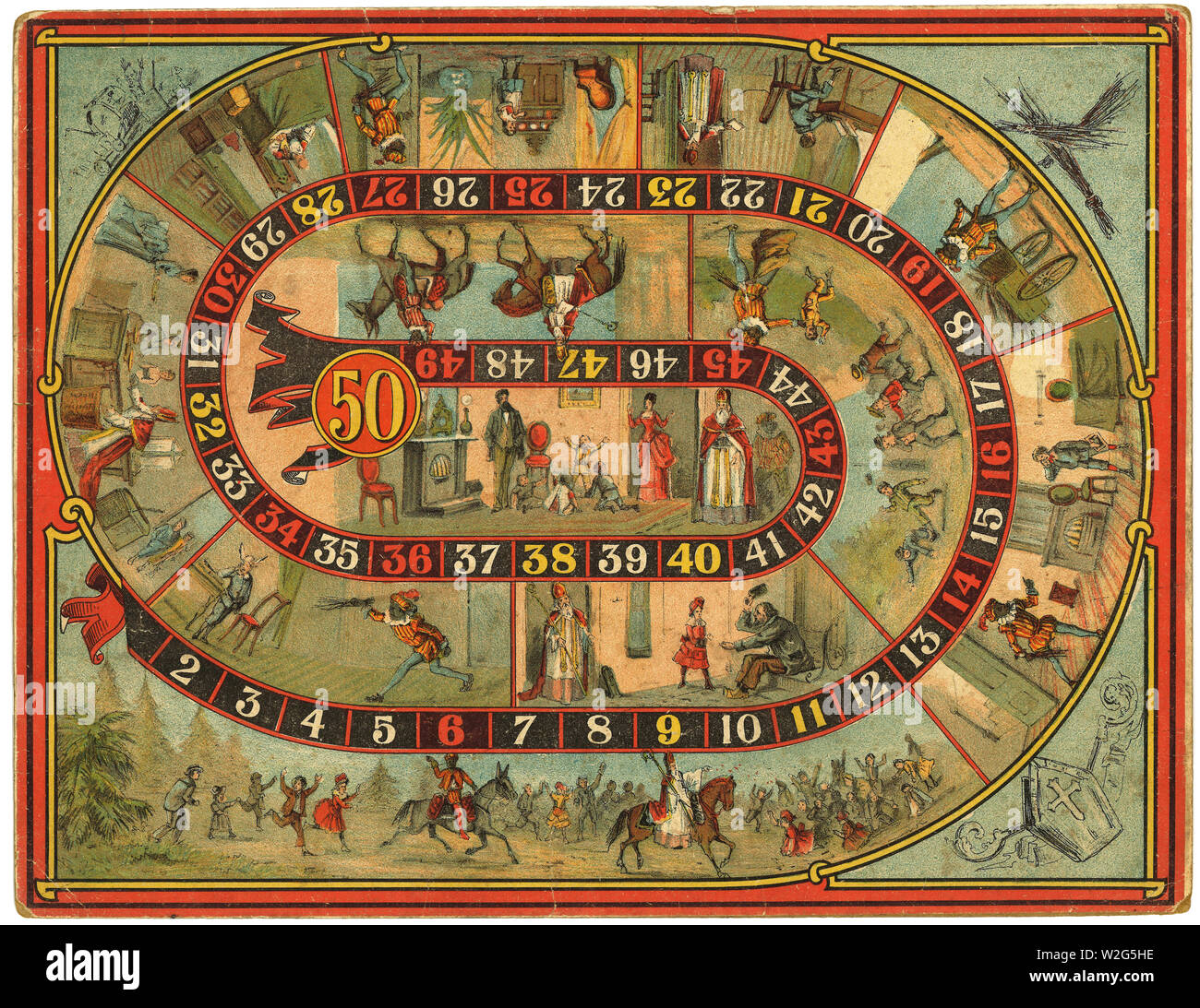 Historical St. Nicholas board game from Netherlands ca. late 19th century or early 20th century Stock Photo