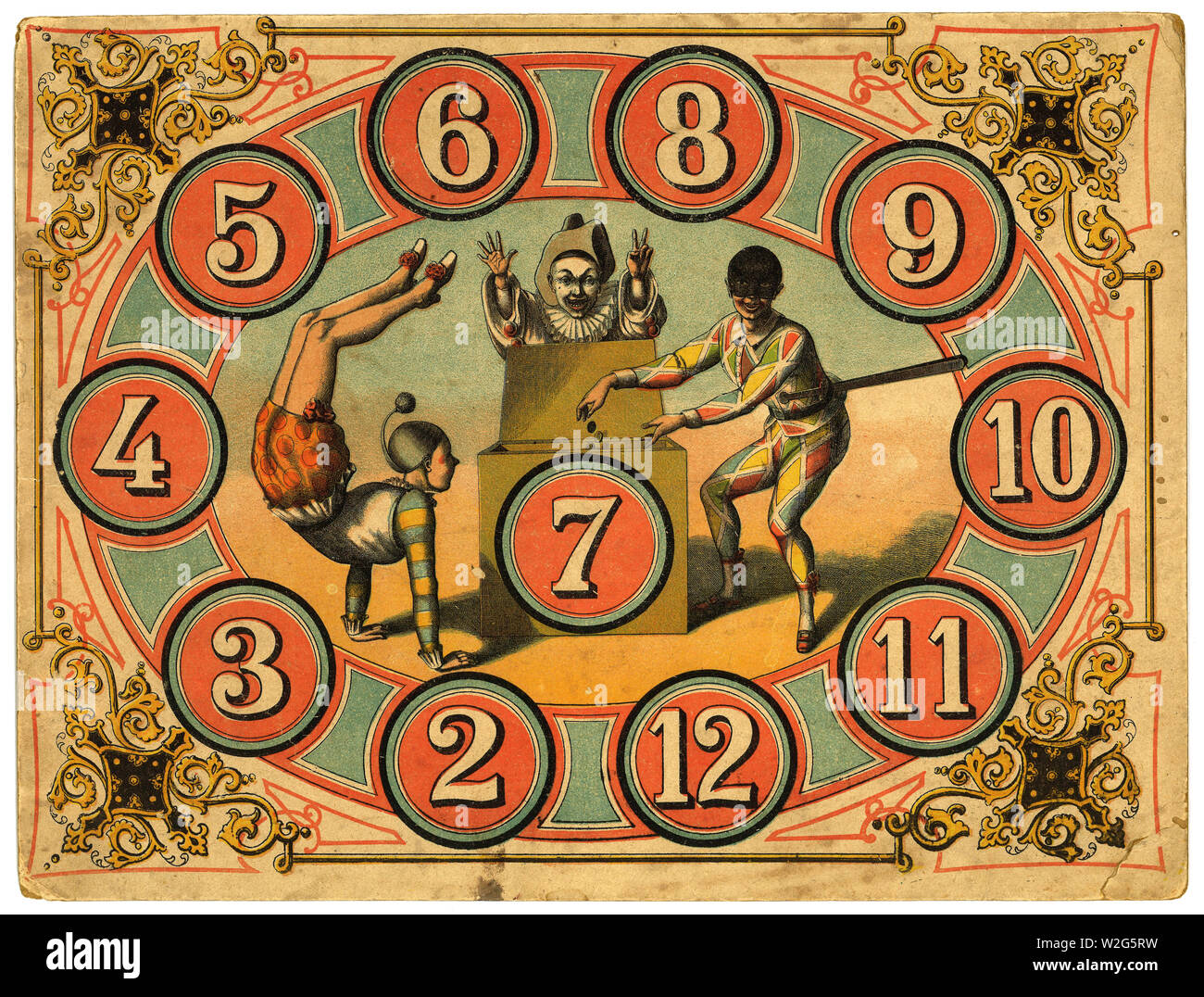 Historical circus board game from Netherlands ca. late 19th century or early 20th century Stock Photo