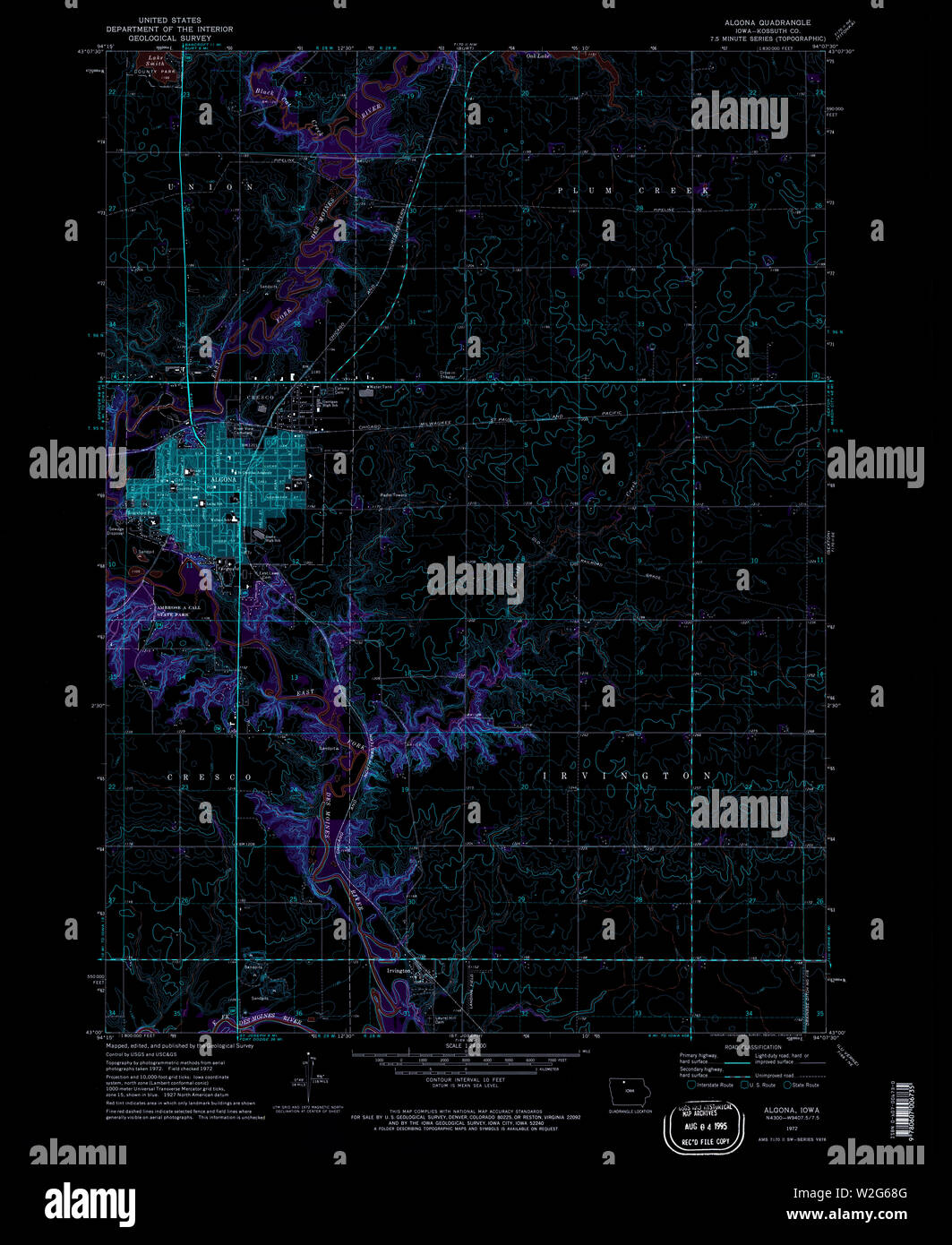 Algona iowa map hires stock photography and images Alamy