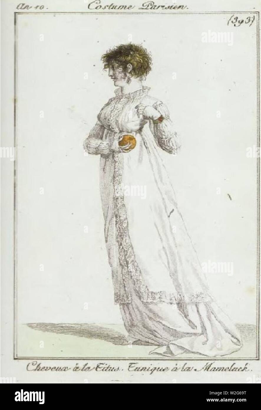 Cheveux à la Titus. Tunique à la Mameluck - 1803. Stock Photo