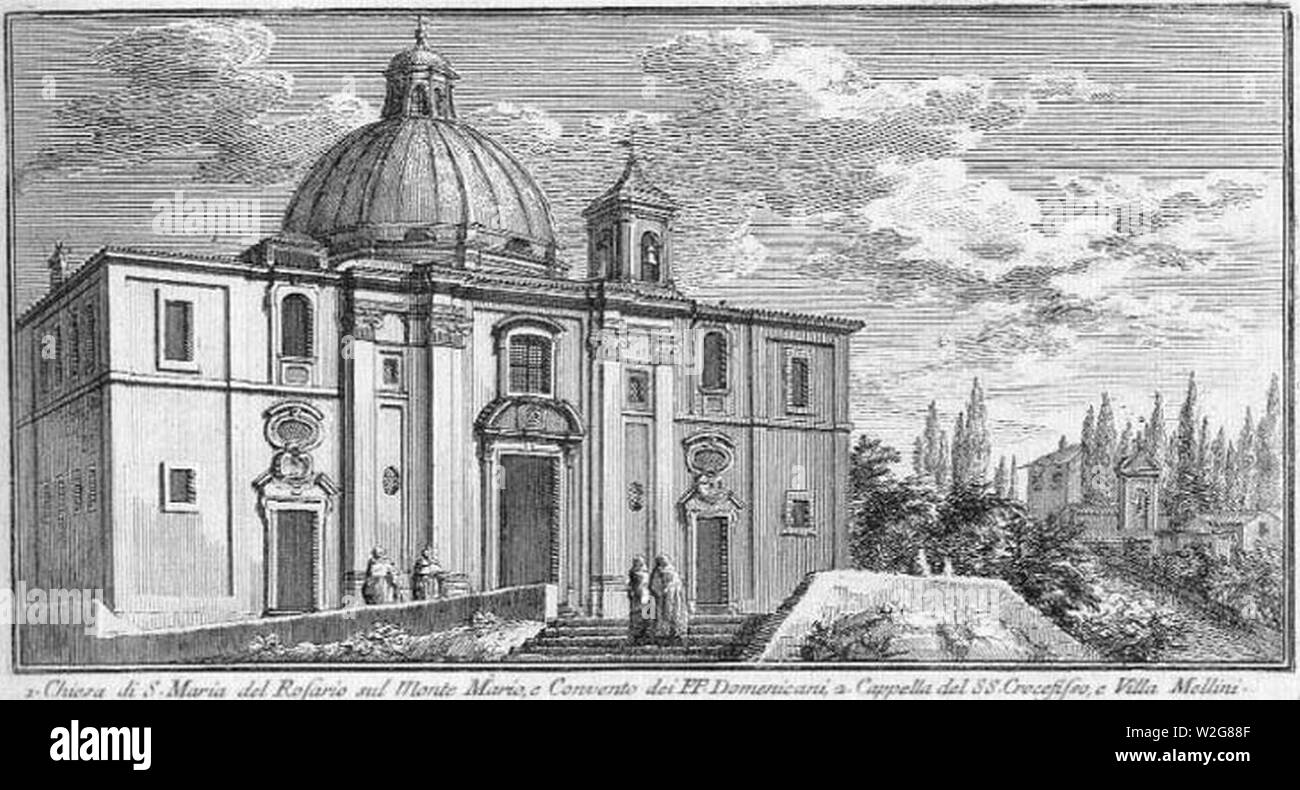 Chiesa di S. Maria del Rosario - Plate 129ii - Giuseppe Vasi. Stock Photo