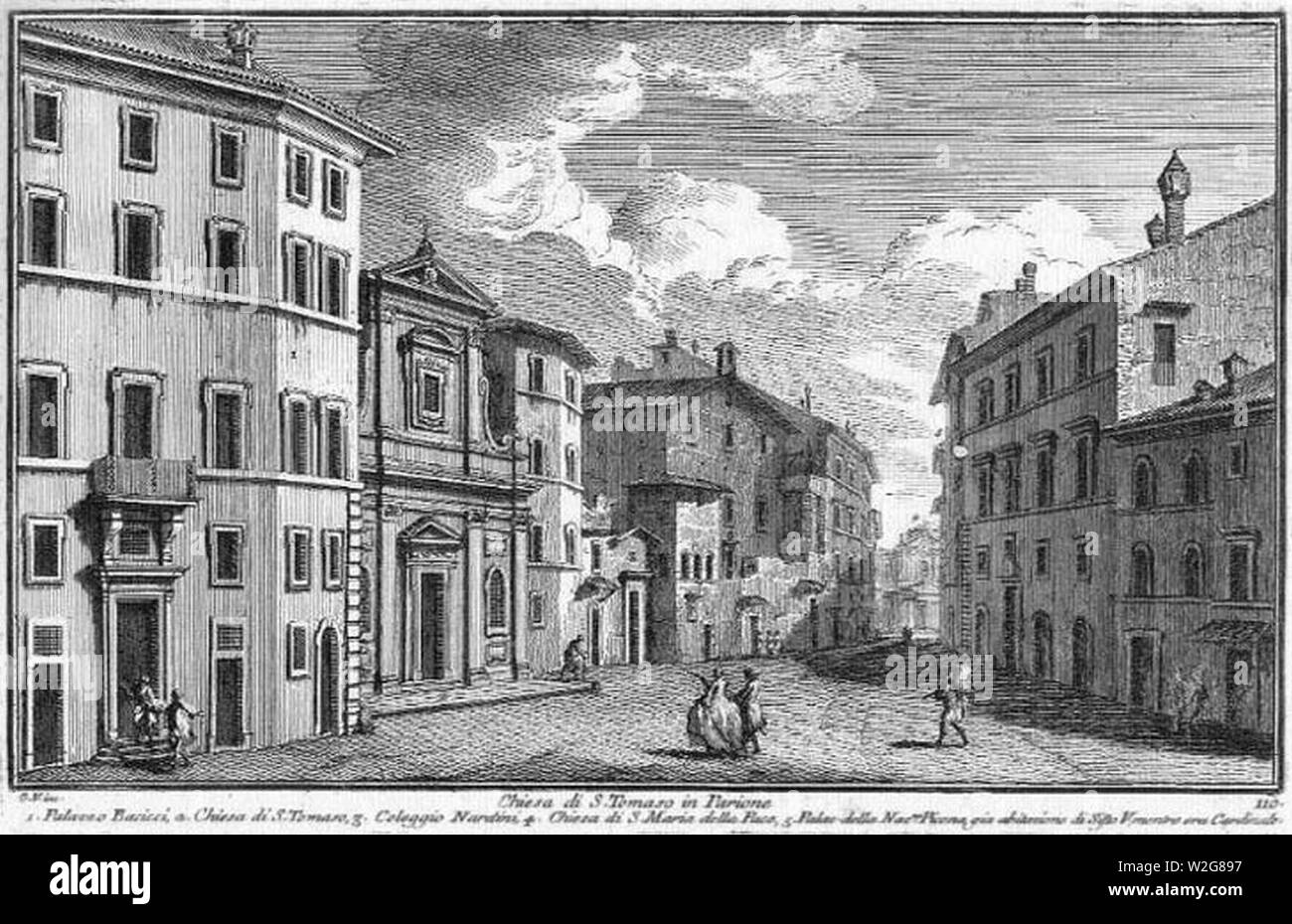 Chiesa di S. Tommaso in Parione Plate 110 Giuseppe Vasi Stock Photo