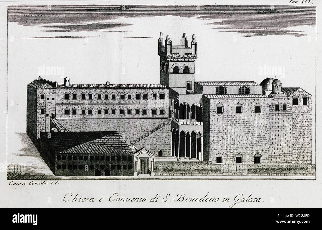 Chiesa e convento di S Benedetto in Galata - Comidas Cosimo - 1794. Stock Photo