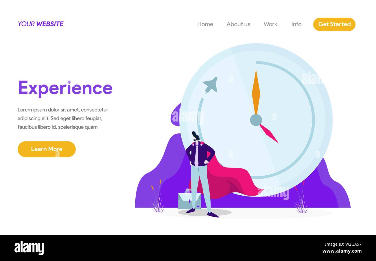 Landing page template of Work Experience Illustration Concept. Modern flat design concept of web page design for website and mobile website Stock Vector
