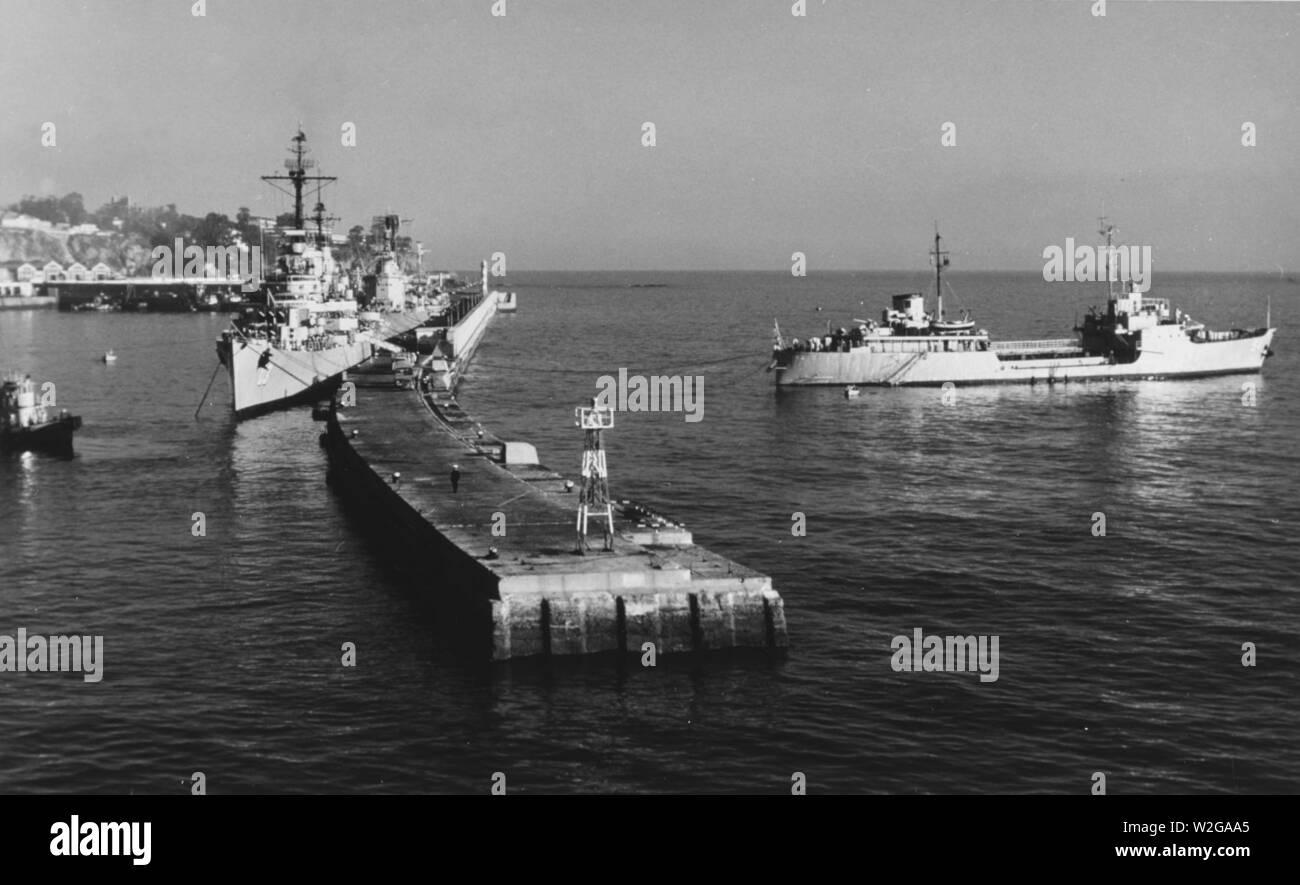 Chilean warships at Valparaiso in September 1975. Stock Photo