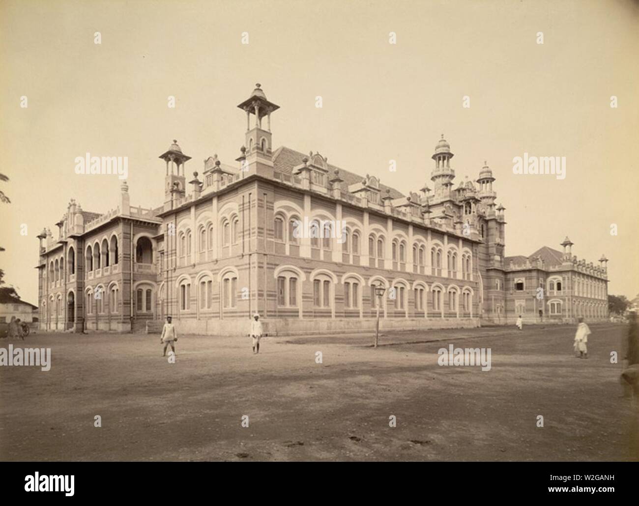 Chimnabai Nyaya Mandir (south-east view) in Baroda in the 1890s. Stock Photo