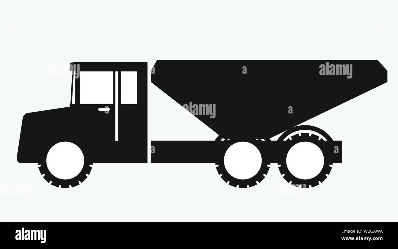 Black and white dump truck vector icon Stock Vector Image & Art - Alamy