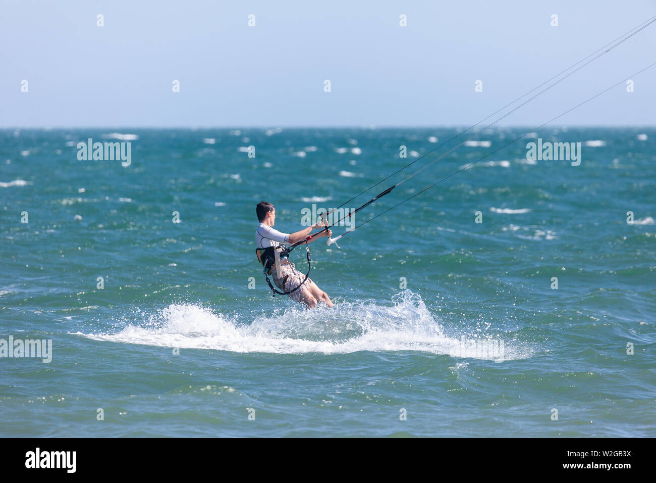 Kitesurfing or Kiteboarding Stock Photo Alamy