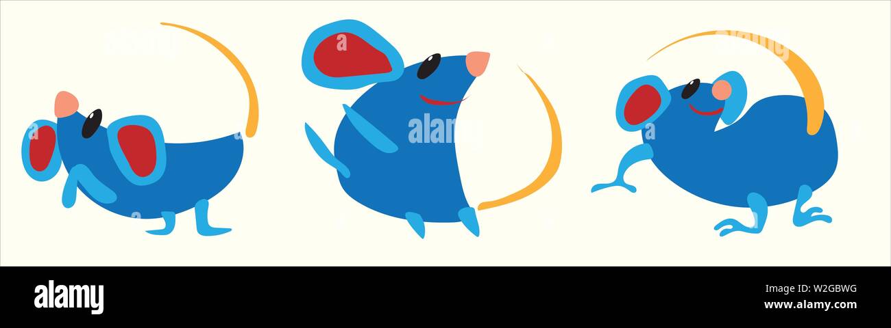 Rat zodiac. The animal of the Chinese zodiac. Stock Vector