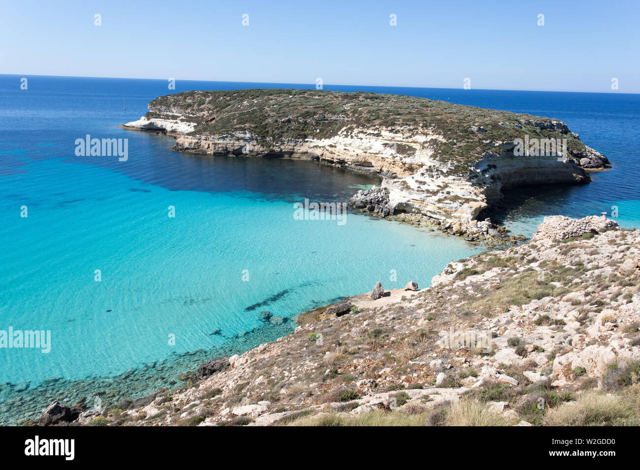 Lampedusa Island Sicily Rabbit Beach And Rabbit Island
