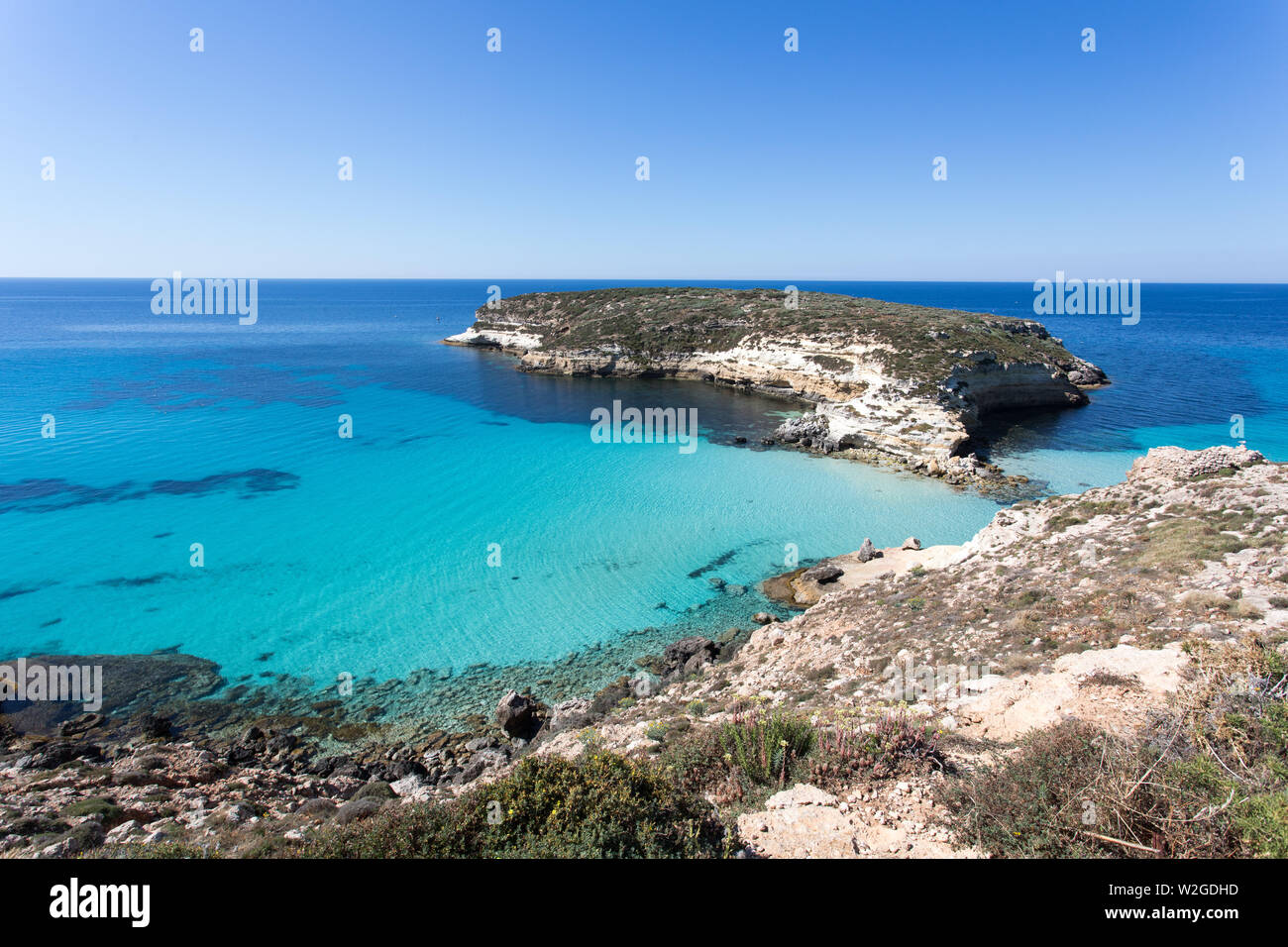 Lampedusa Island Sicily Rabbit Beach And Rabbit Island