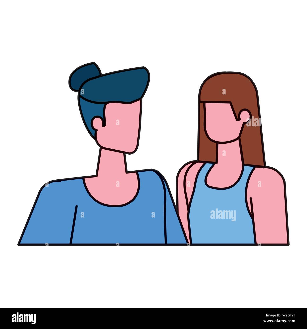 young lovers couple avatars characters Stock Vector Image & Art - Alamy