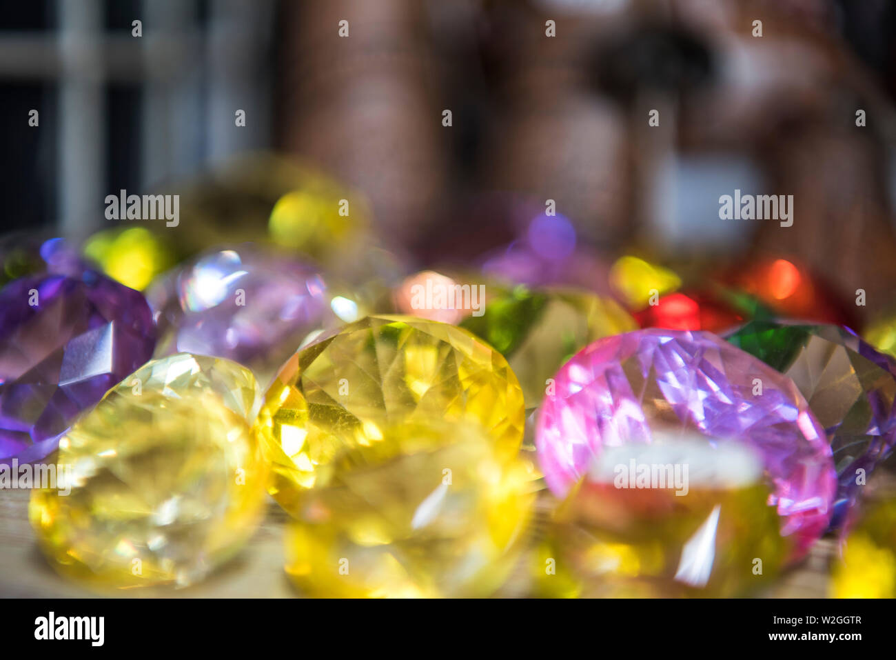 Collection of many different natural gemstones. Abstract photo of jewelry. Stock Photo