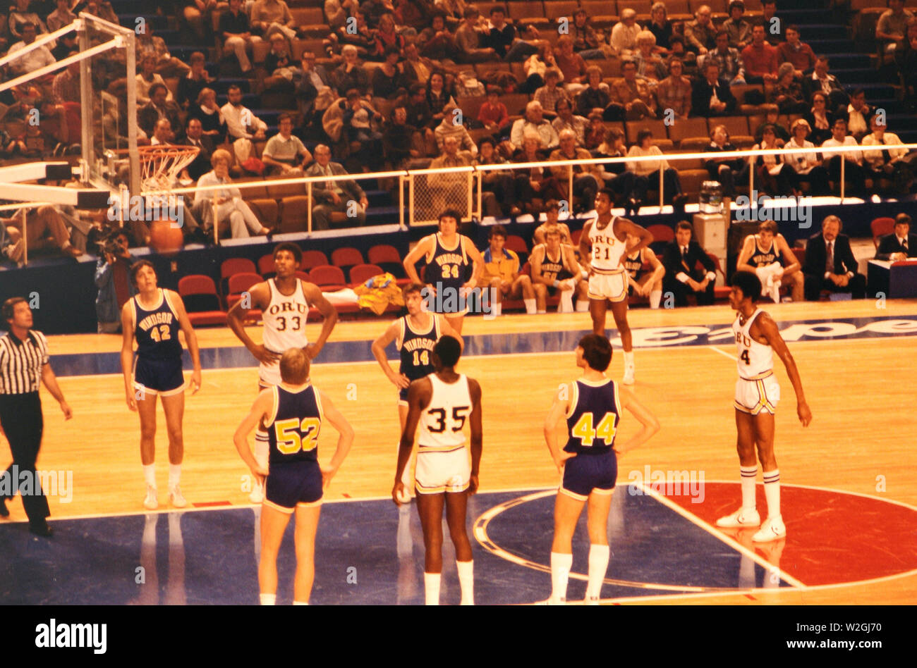 Oral Roberts University Titans playing a basketball game against an 
