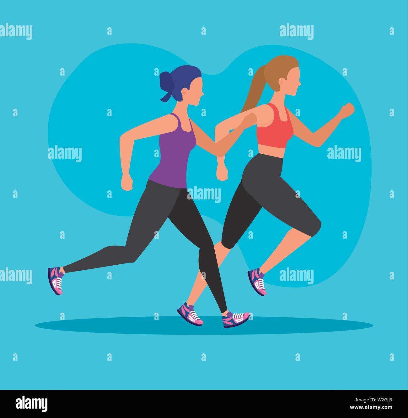 Muscular sports women Stock Vector Images - Alamy