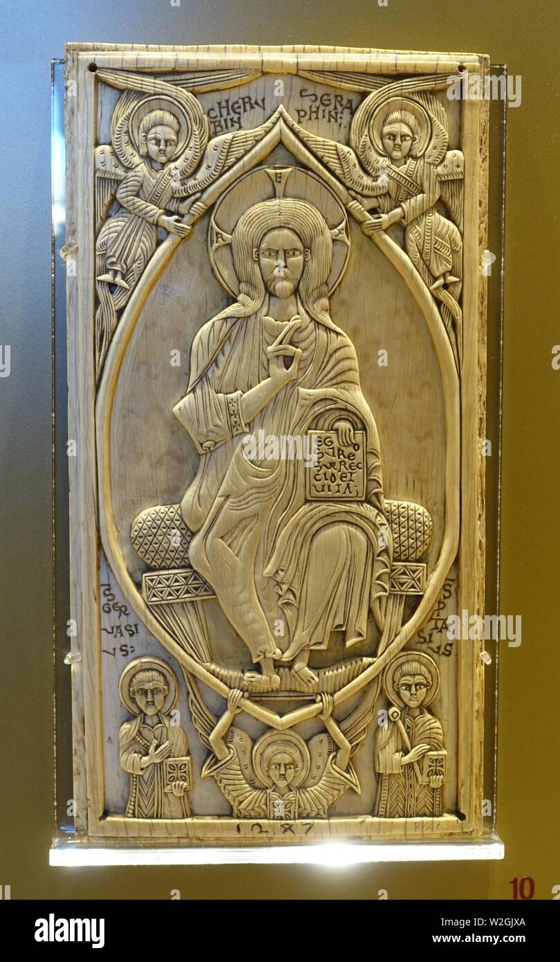 Christ enthroned as Majestas Domini, with angels and Saints Gervasio