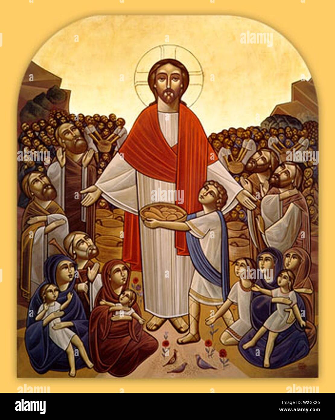 Christ feeding the multitude Stock Photo Alamy