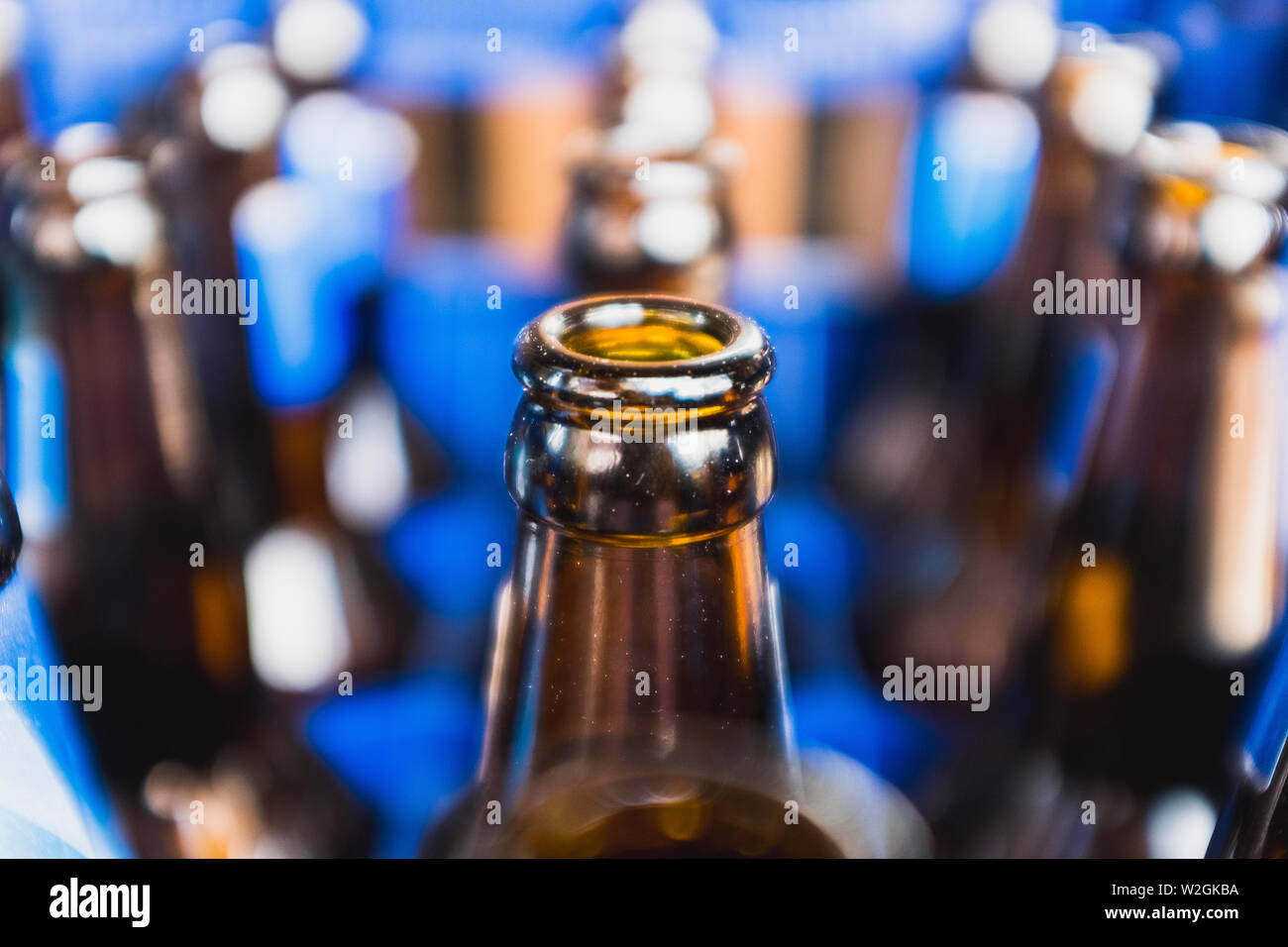 A shot of empty glass bottles ready to be recycled Stock Photo Alamy
