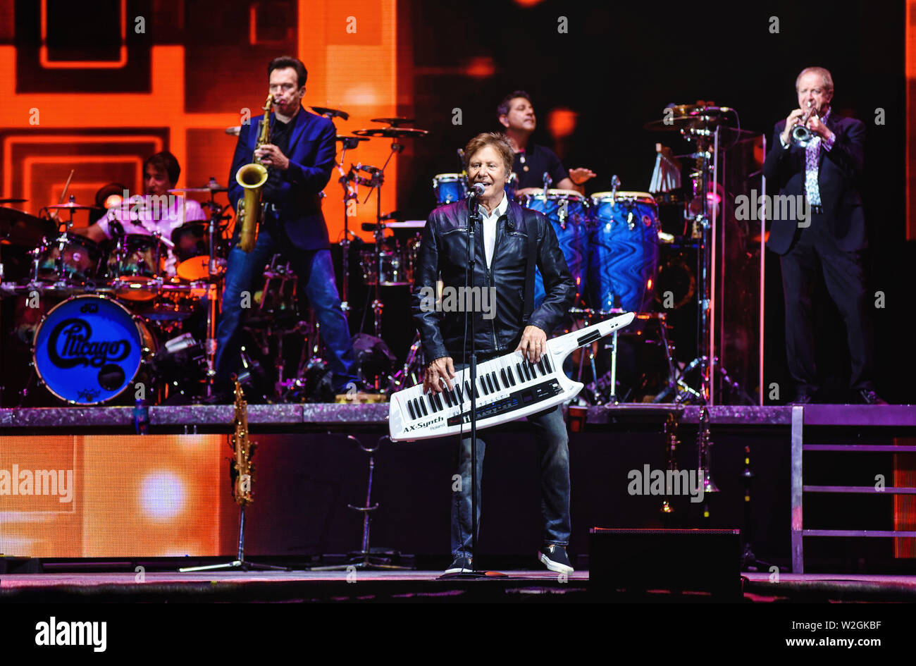 June 15, 2019 - Hamilton, ON, U.S. - 15 June 2019 - Hamilton, Ontario, Canada.  Robert Lamm of iconic band Chicago performs live in concert at FirstOntario Centre. Photo Credit: Brent Perniac/AdMedia (Credit Image: © Brent Perniac/AdMedia via ZUMA Wire) Stock Photo