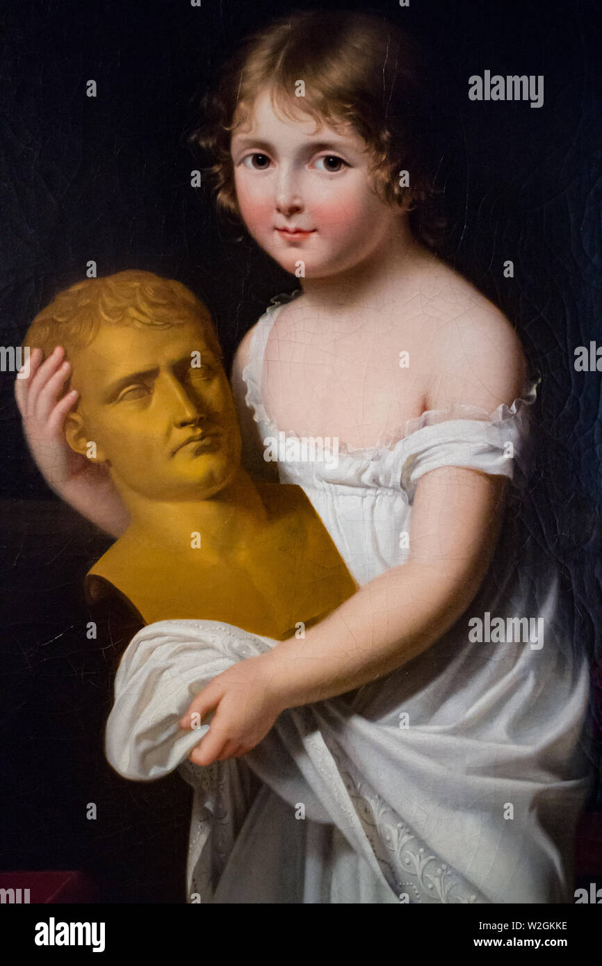 Musée Fesch Ajaccio : Jeanne-Elisabeth CHAUDET-HUSSON (1767-1832) : Marie-Laetitia MURAT portant un buste de Napoléon Stock Photo
