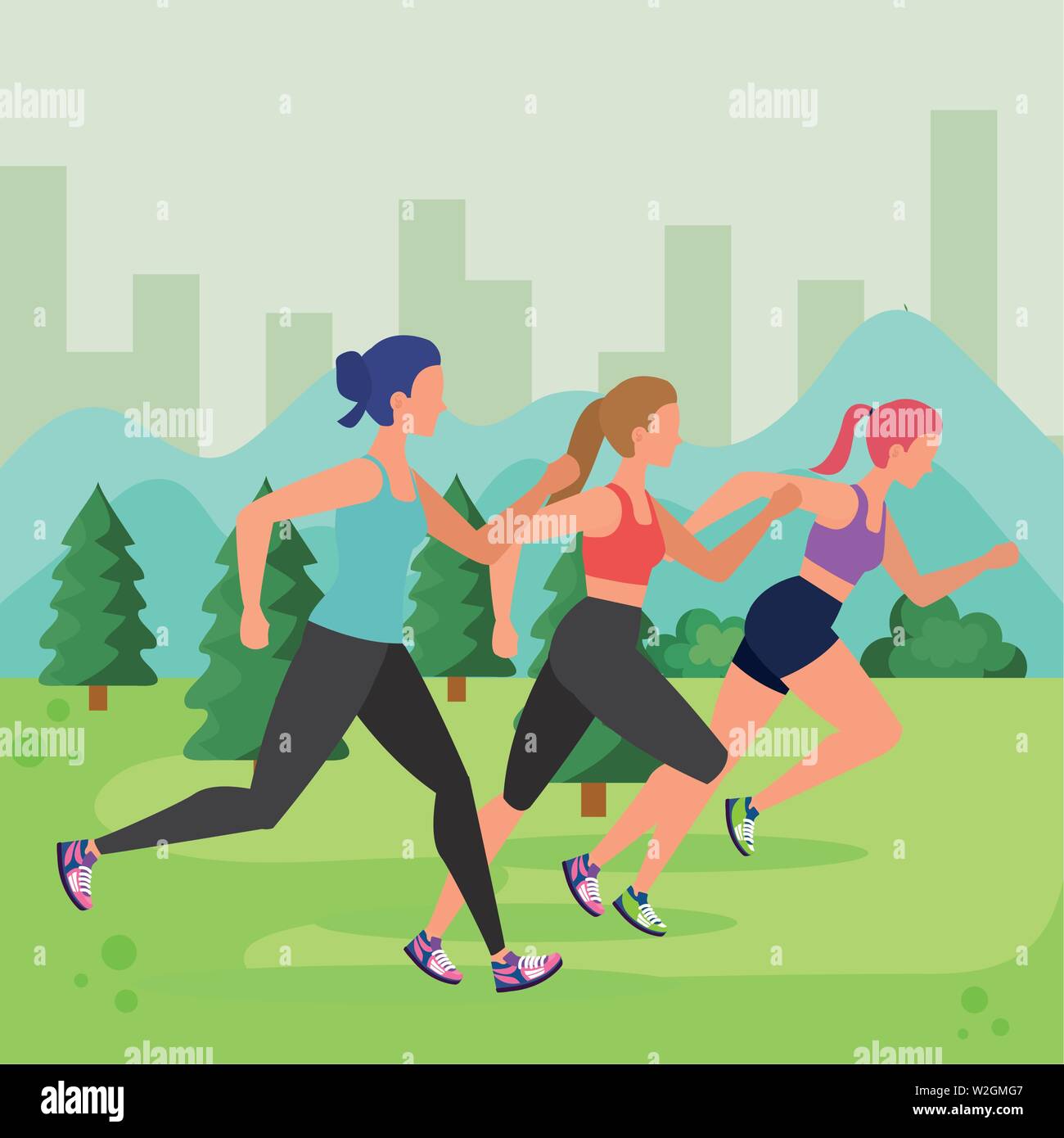 healthy women running lifestyle activity Stock Vector Image & Art - Alamy