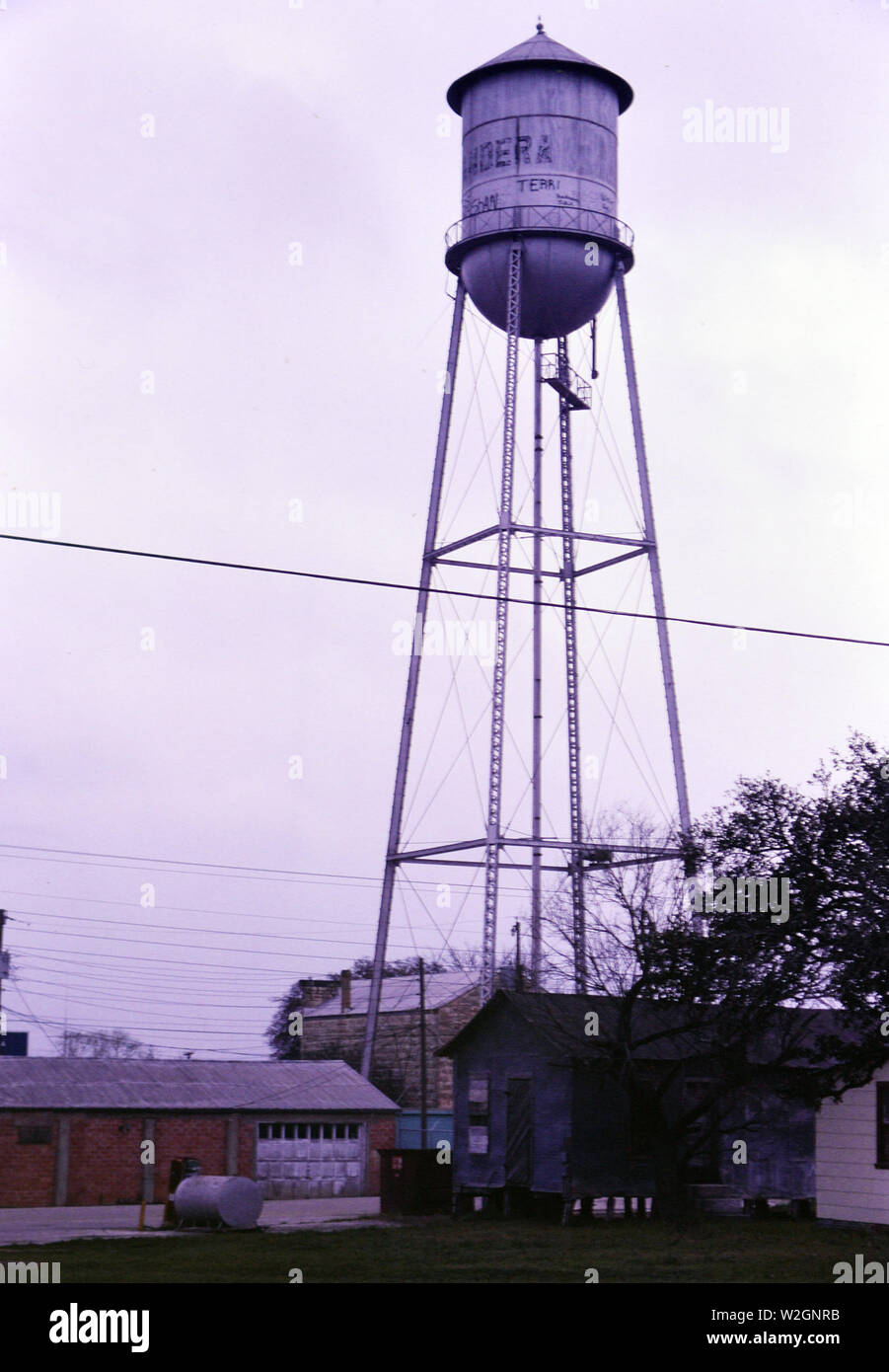 Water tower in Bandera Texas ca. 1987 Stock Photo