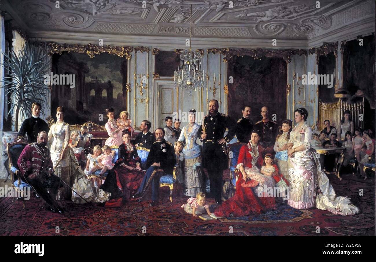 Christian IX of Denmark with family (Tuxen). Stock Photo