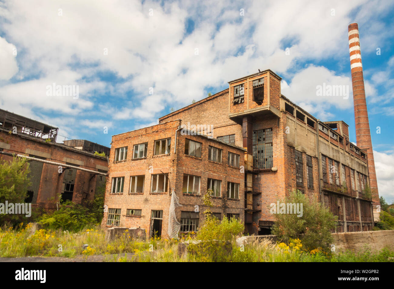 Old abandon building of paperworks in Kalety - Poland, Silesia province, Europe. Stock Photo