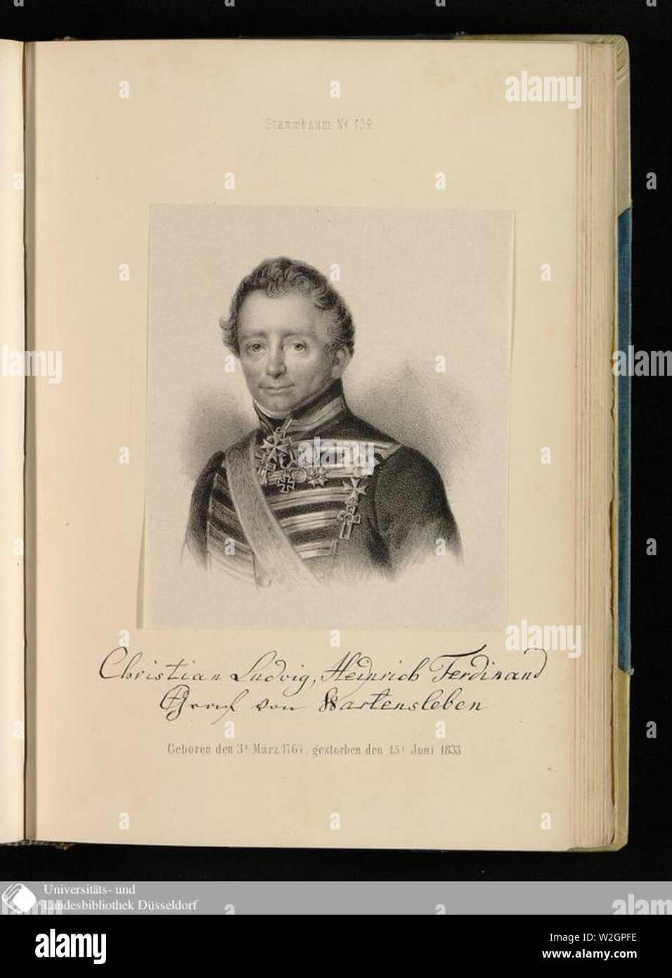 Christian ludwig heinrich ferdinand von wartensleben Stock Photo Alamy