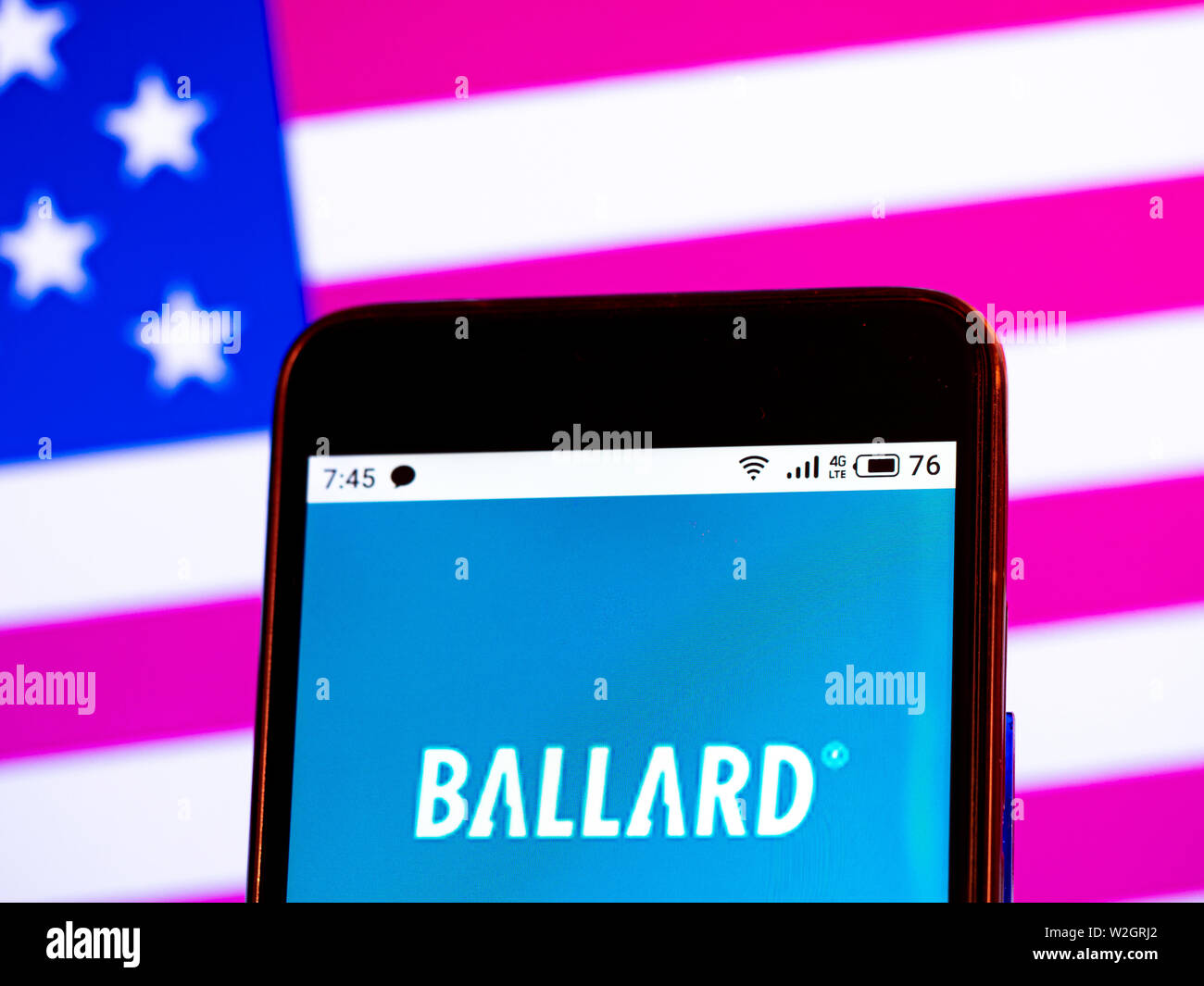 In this photo illustration the Ballard Power Systems logo is seen ...