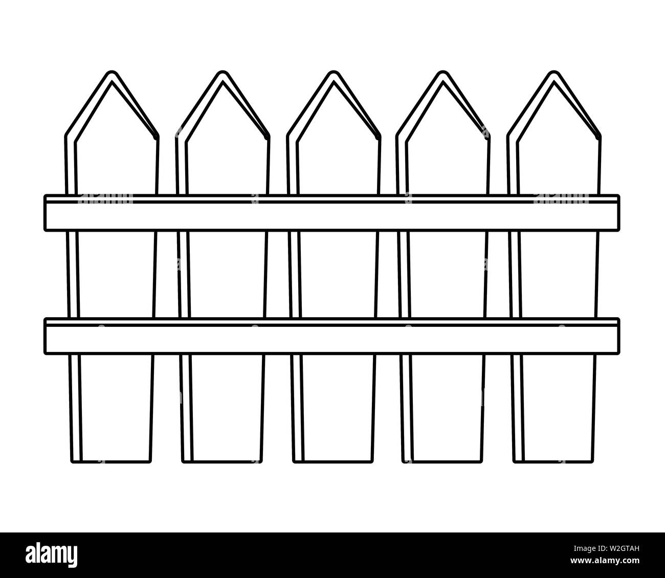 wooden fence cartoon vector illustration graphic design Stock Vector