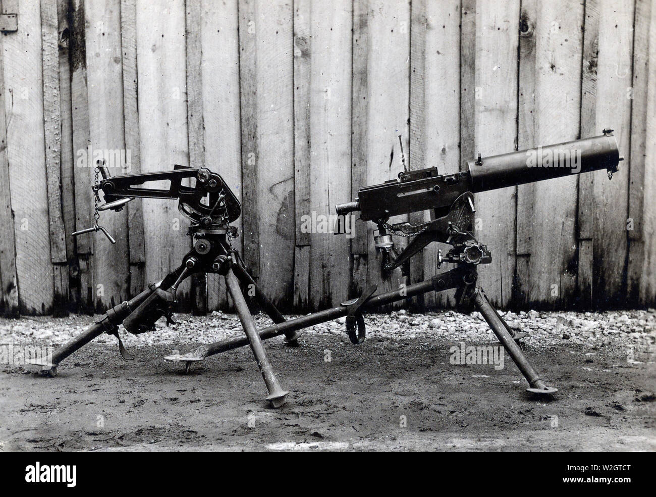 Browning machine gun mounted on new Browning 1918 tripod. General