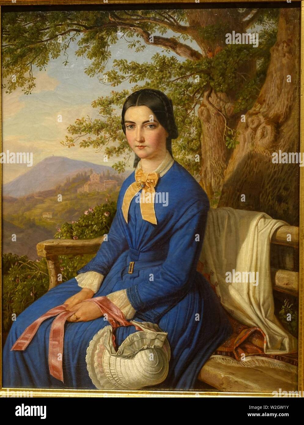 Christine Chelius by August Lucas, 1851, oil on canvas - Hessisches Stock Photo