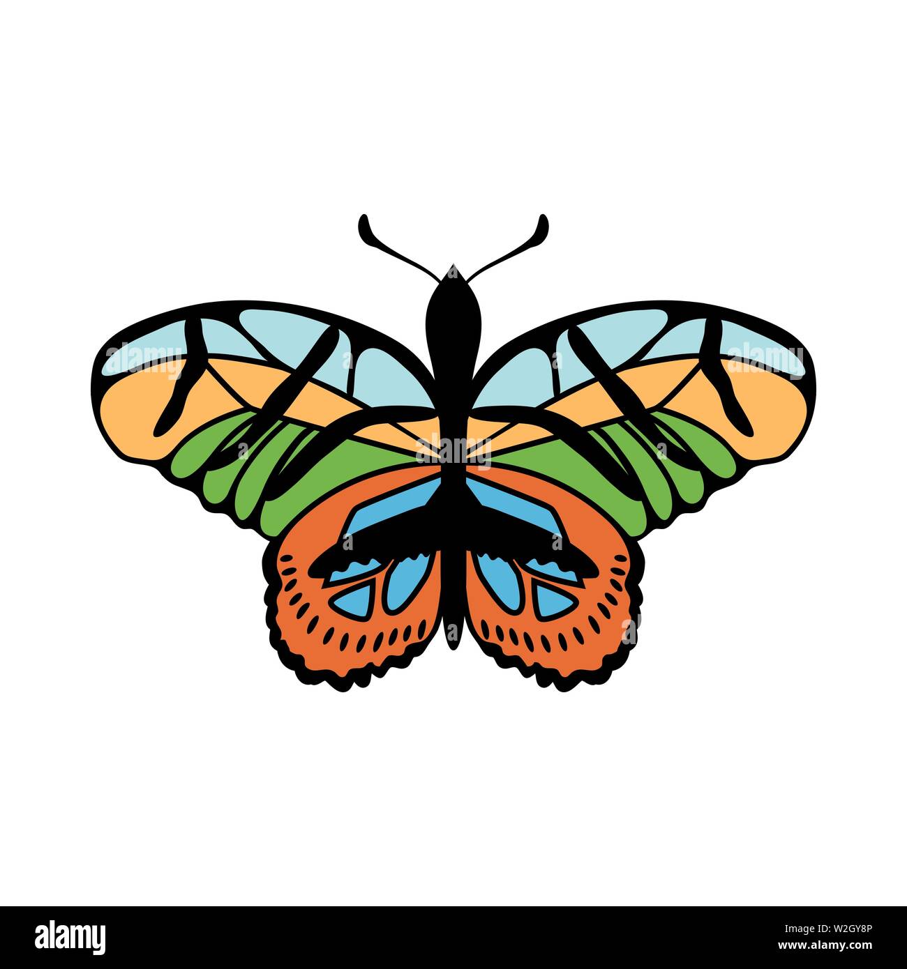 Butterfly Icon. Colored Design. EPS 10 vector illustration Stock Vector ...