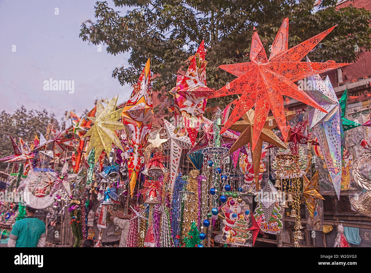 Christmas,market,on,road,displaying,ceremony,ritual,items,Christmas