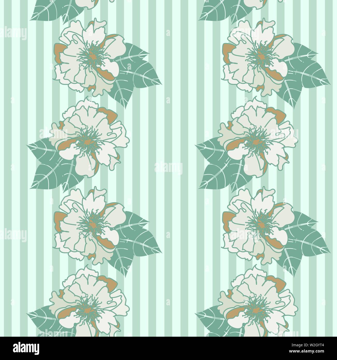 Vintage Floral Stripe Fabric Wallpaper and Home Decor  Spoonflower