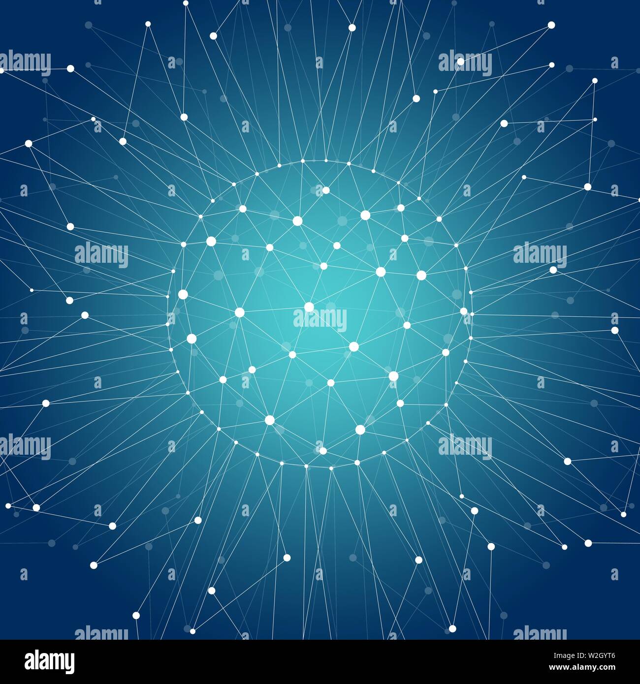 Geometric pattern with connected lines and dots. Stock Vector