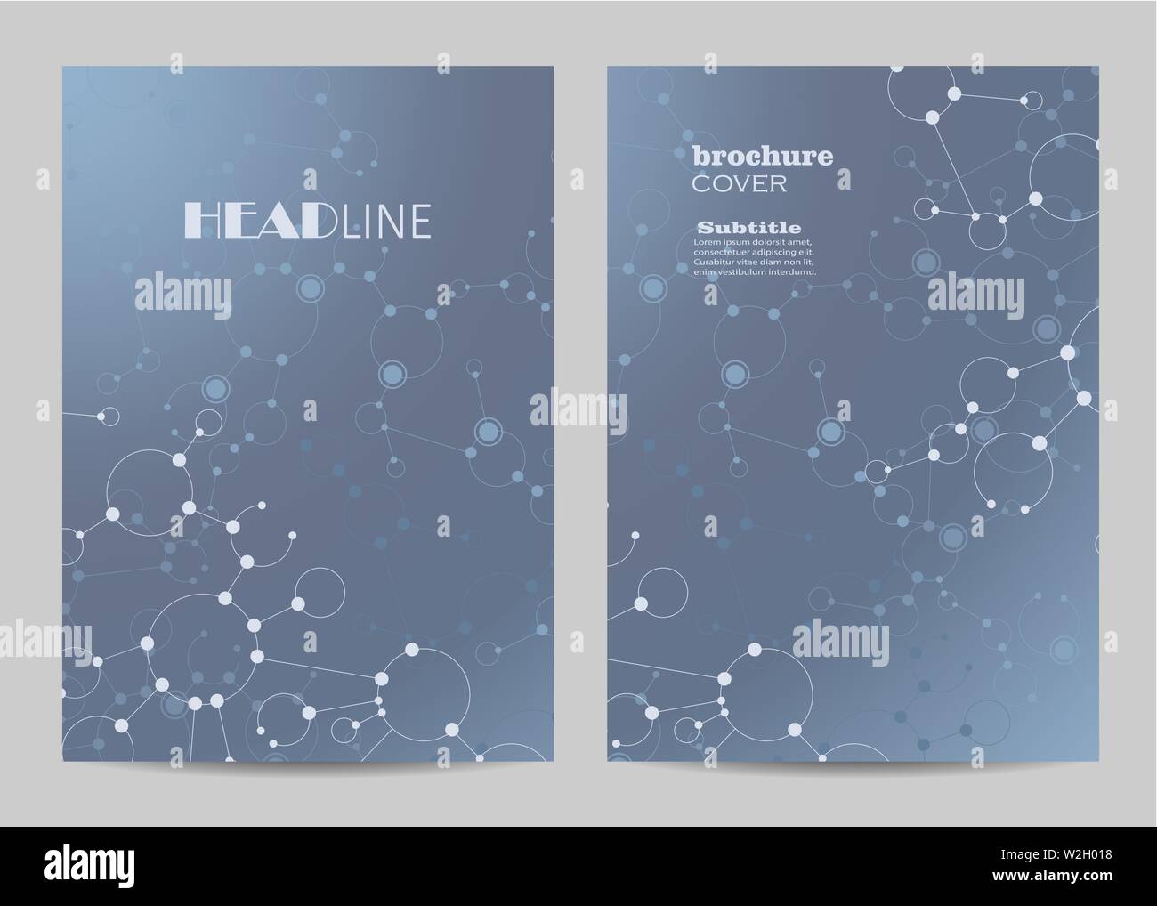 Modern vector templates for brochure cover in A4 size. Stock Vector