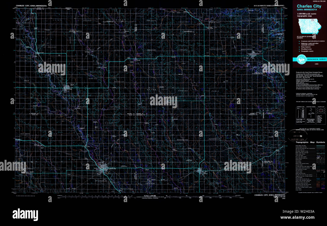 Charles city iowa map hi-res stock photography and images - Alamy