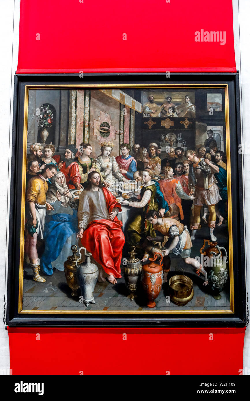 Our Lady Cathedral Antwerp Belgium The Wedding At Cana By Maerten De Vos 1597 Stock Photo Alamy 