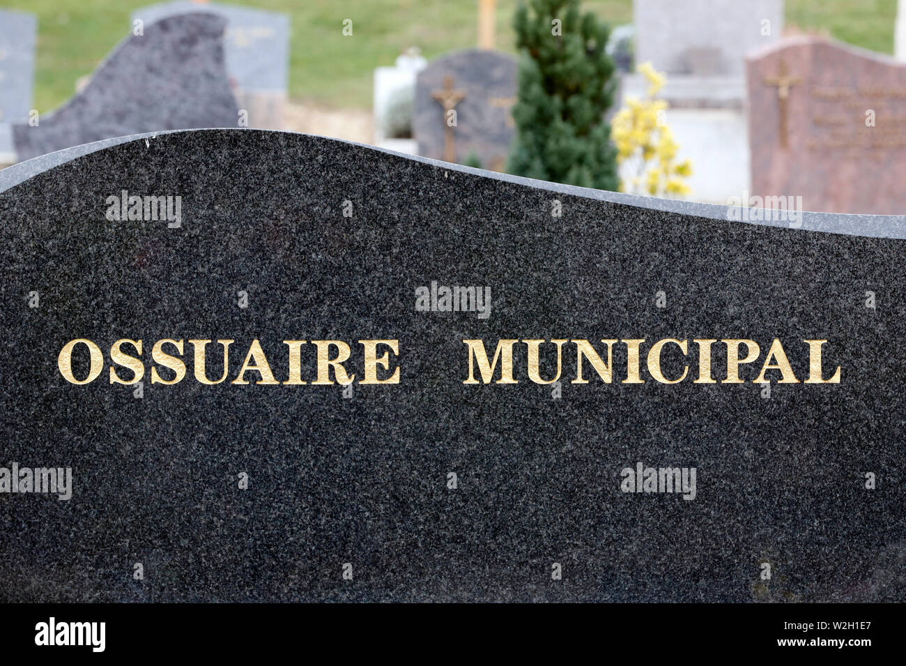 Cimetire. Ossuaire municipal.  Ferney Voltaire. France. Stock Photo