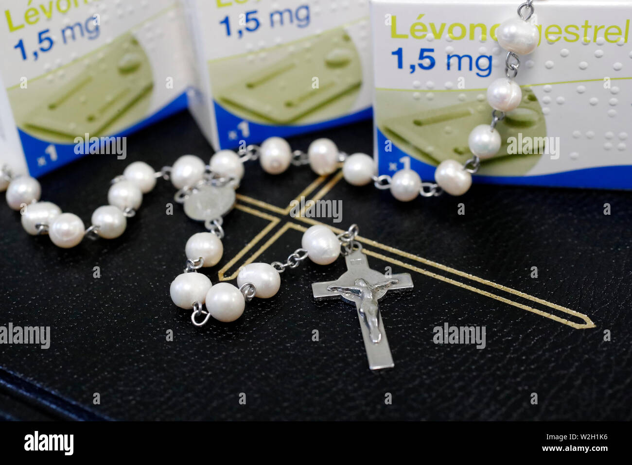 Rosary , bible and Levonorgestrel an hormonal medication which is used ...