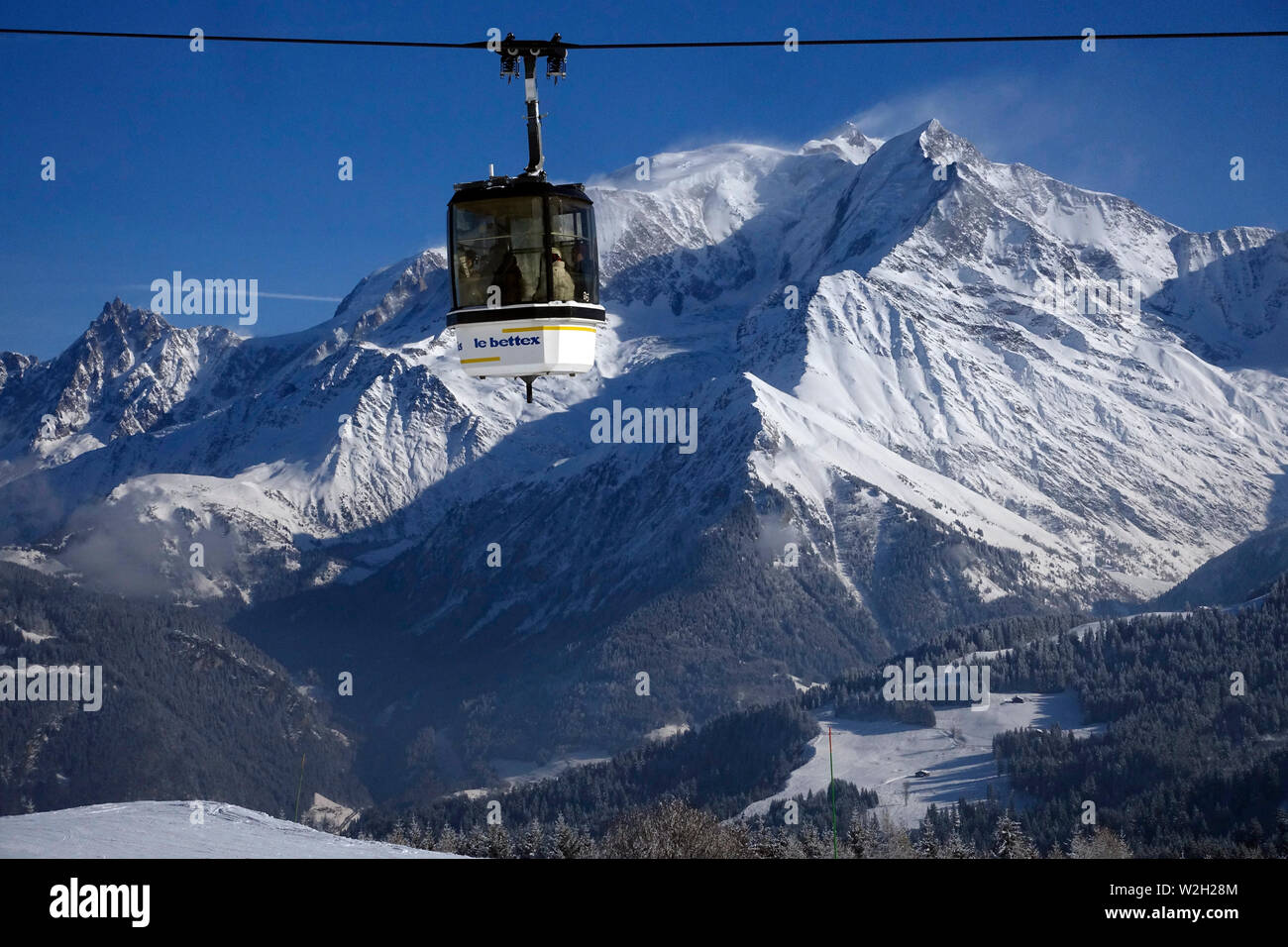 Massif du Mont-Blanc. Le Mont-Blanc plus haut sommet d'Europe 4810. France. Stock Photo