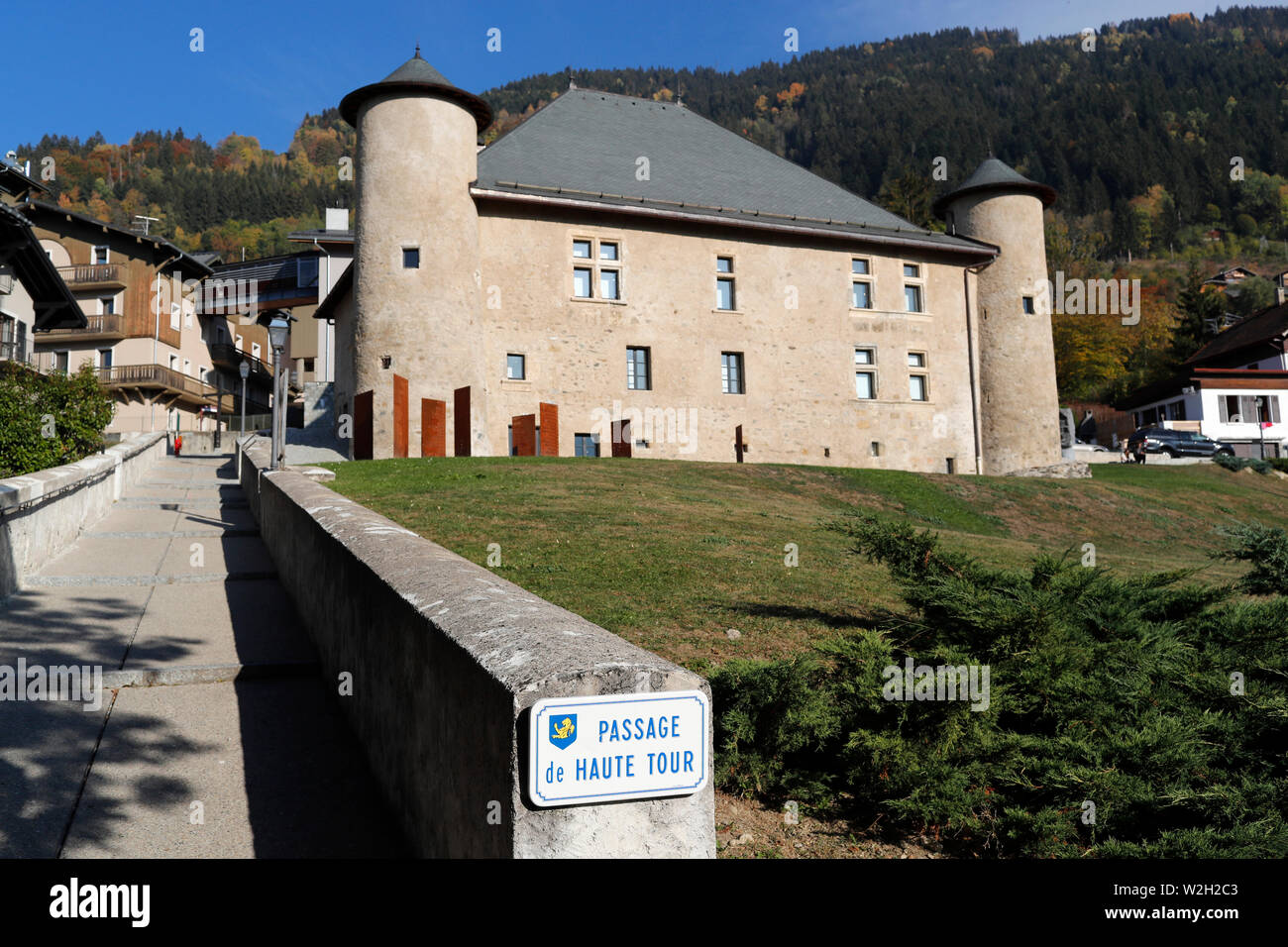 Maison forte. Passage de Haute Tour.  Saint Gervais. France. Stock Photo