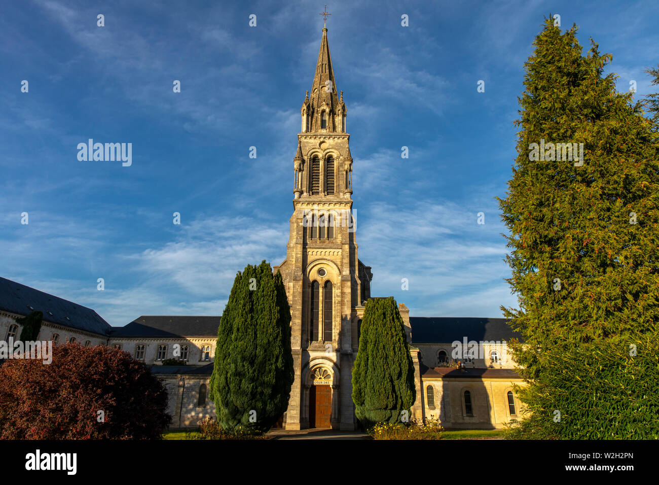 NotreDame de la Trappe trappist abbey, SolignylaTrappe, France Stock