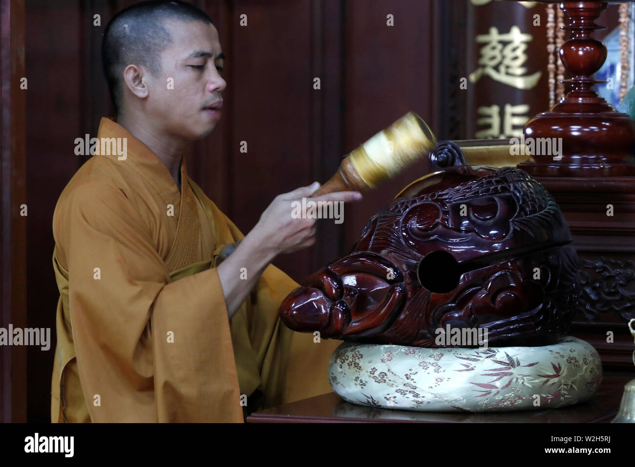 Buddhist singing bowl. Ho Chi Minh city. Vietnam Stock Photo Alamy